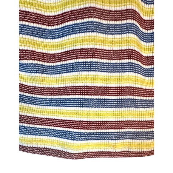 2/$25 ZARA Striped Medium Vintage Ribbed Knit V Neckline Polo Shirt - Picture 8 of 12